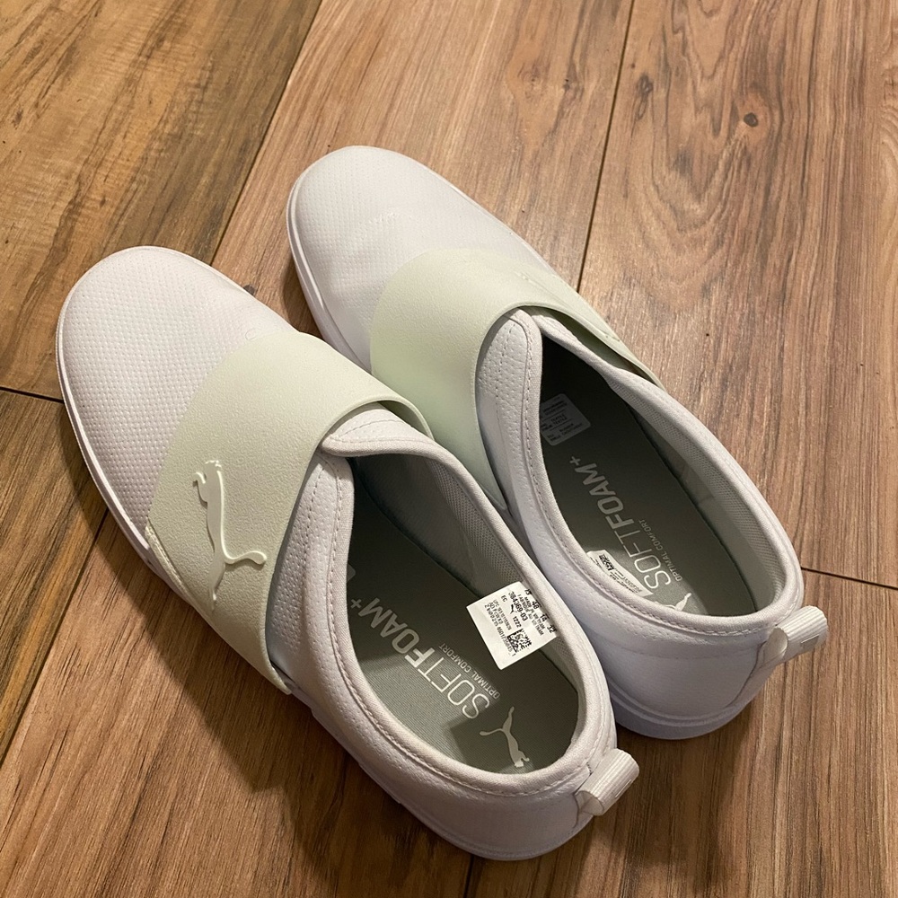Puma White Slip-On Shoes with Soft Foam